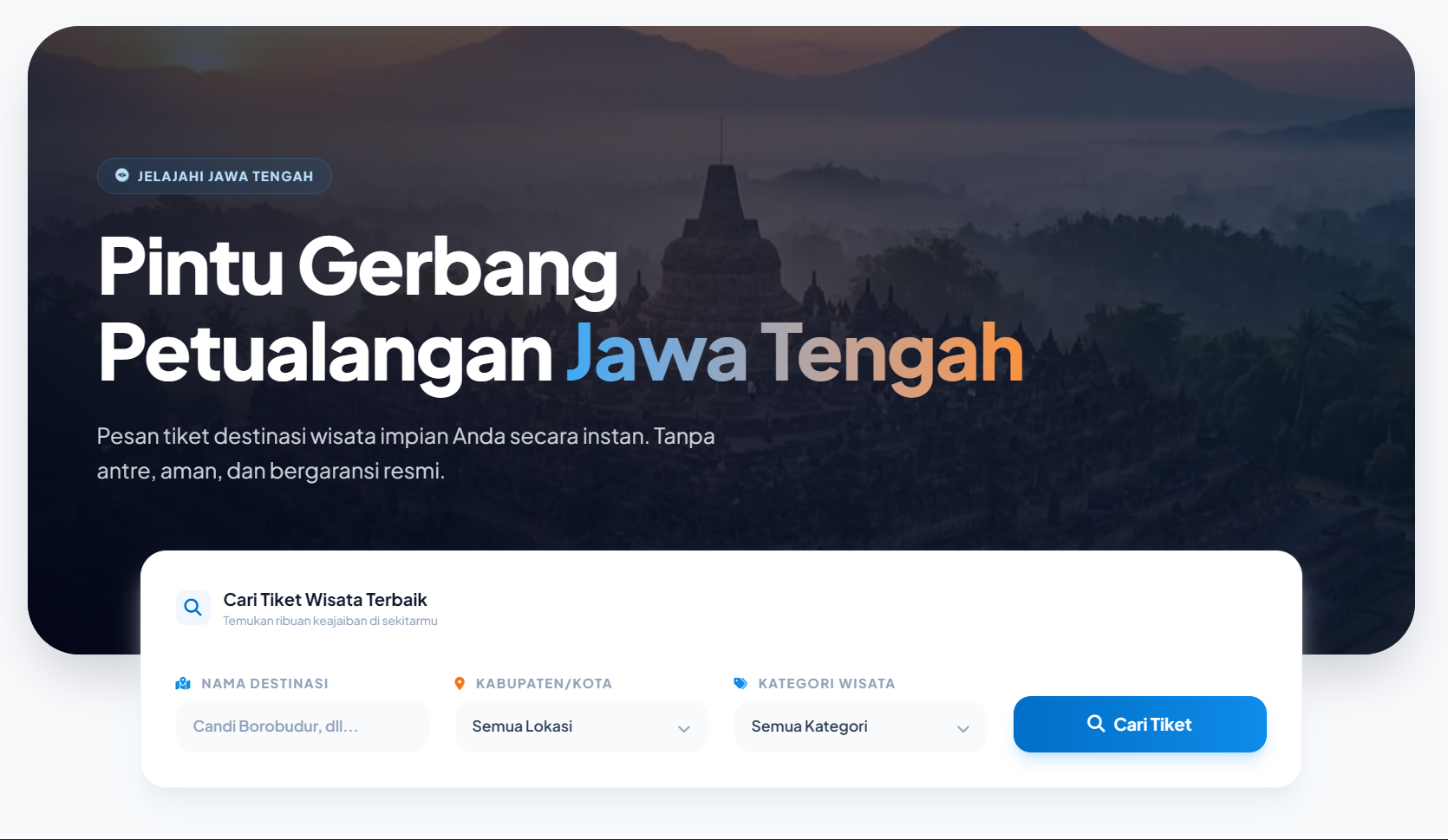 Website Booking Tiket Wisata Jateng